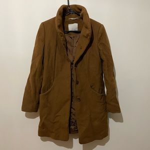Wilfred Babaton peacoat in tan color